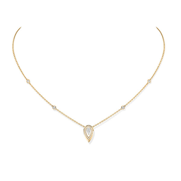 Pendentif Fiery en or jaune avec diamants .10ct